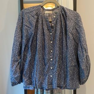 Doen blue floral blouse